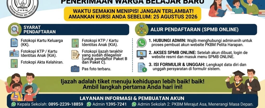 PERSYARATAN PENDAFTARAN MURID BARU TAHUN PELAJARAN 2026/2027