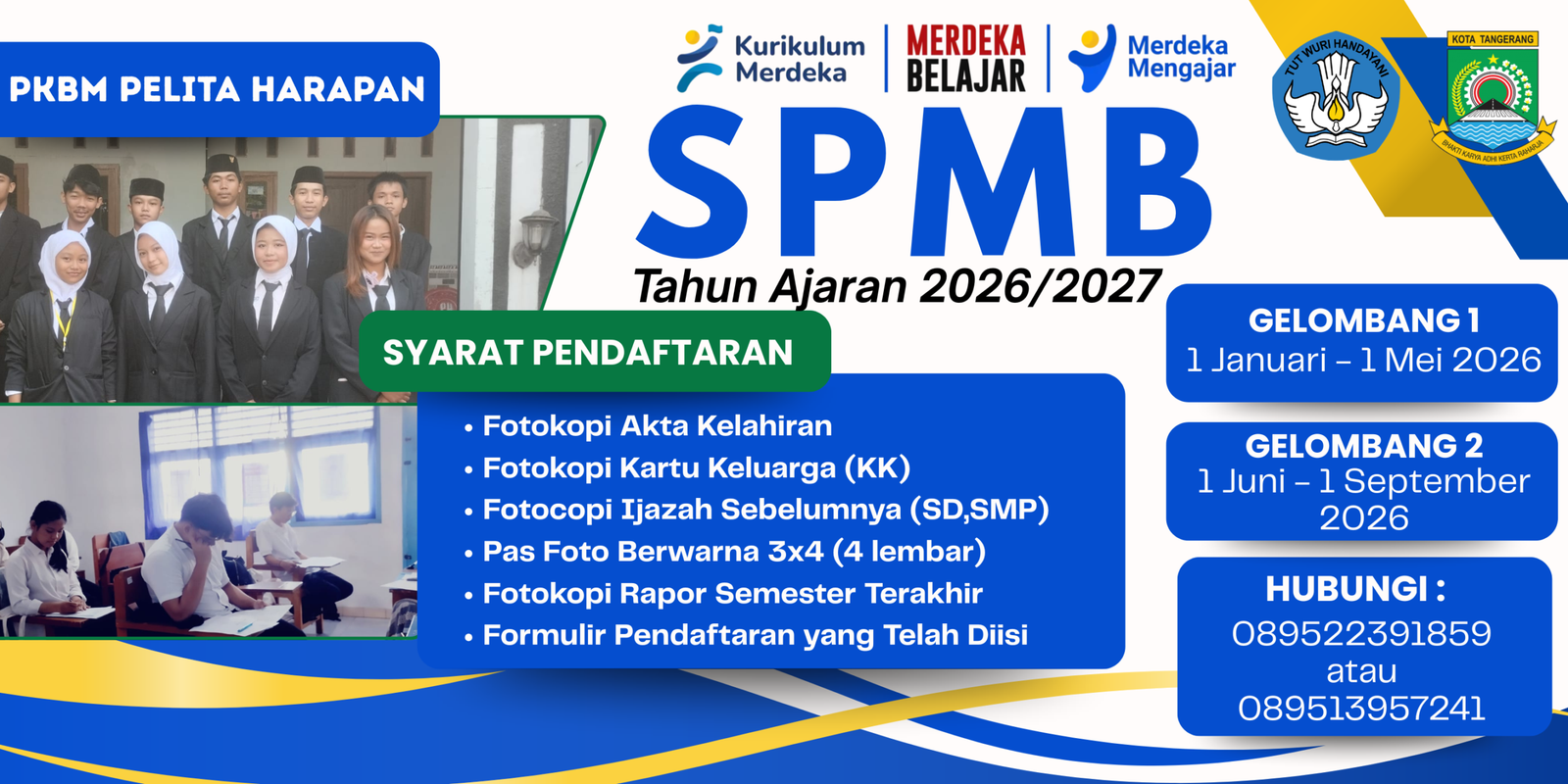 Hijau dan Kuning Modern SPMB Sistem Penerimaan Murid Baru Banner (1)