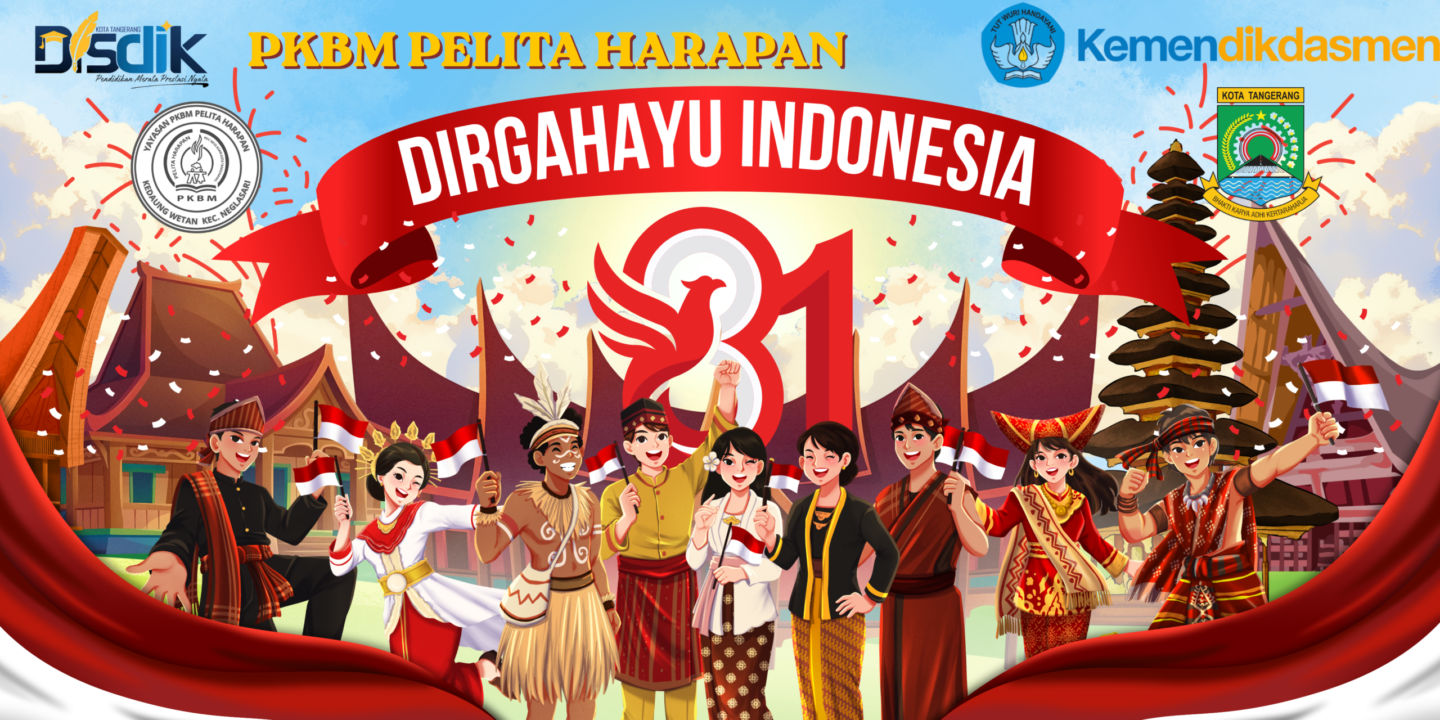 Merah dan Putih Tradisional Ucapan Hari Kemerdekaan RI Banner